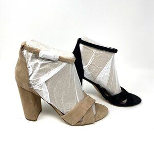 Sam Edelman Yancy Block Heel Ankle Strap Sandal Block Heels Oatmeal/ Black